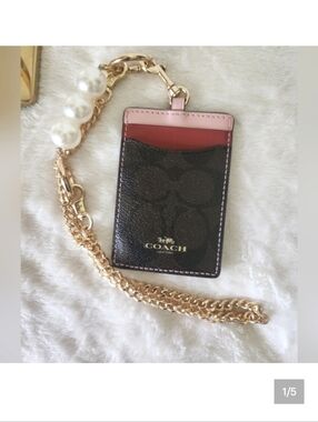 Coach Dark Brown Signature Card Holder